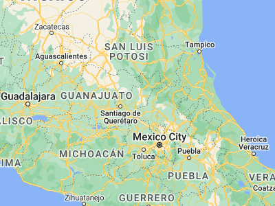 Map showing location of Cadereyta de Montes (20.7, -99.81667)