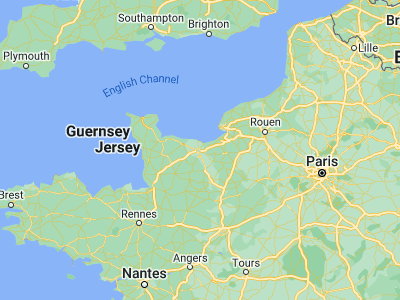 Map showing location of Caen (49.18585, -0.35912)
