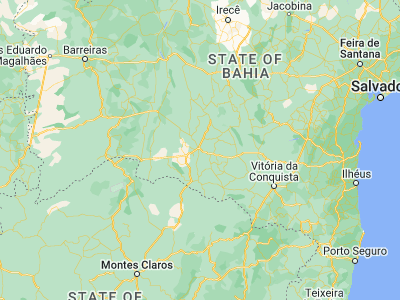 Map showing location of Caetité (-14.06944, -42.475)