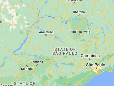 Map showing location of Cafelândia (-21.8025, -49.61)
