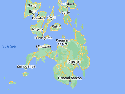 Map showing location of Cagayan de Oro (8.48222, 124.64722)