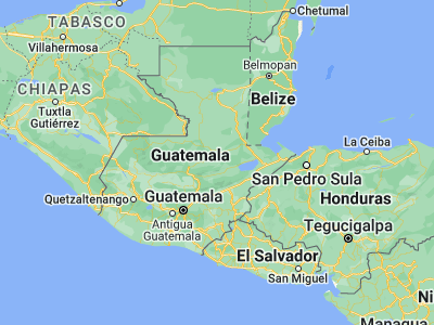 Map showing location of Cahabón (15.56667, -89.81667)