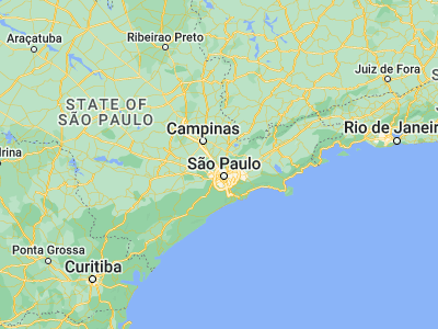 Map showing location of Caieiras (-23.36417, -46.74056)