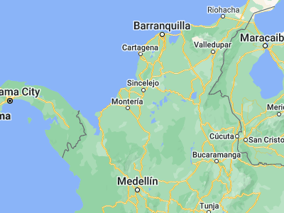 Map showing location of Caimito (8.81229, -75.41066)