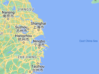 Map showing location of Caiyuan (30.72361, 122.45139)
