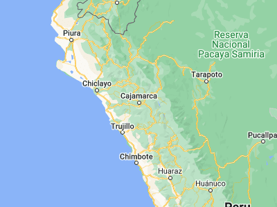 Map showing location of Cajamarca (-7.16378, -78.50027)