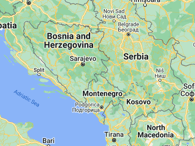 Map showing location of Čajniče (43.55712, 19.07186)