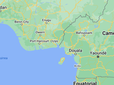 Map showing location of Calabar (4.9517, 8.322)