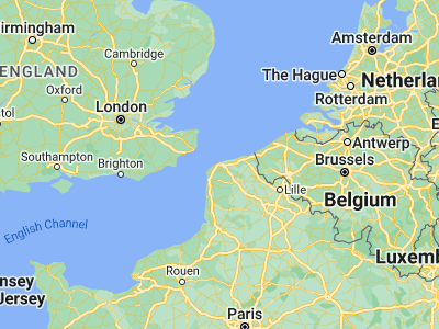 Map showing location of Calais (50.9581, 1.85205)