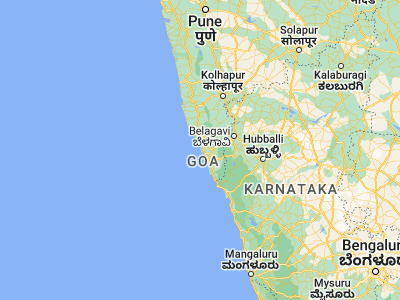 Map showing location of Calangute (15.5439, 73.7553)