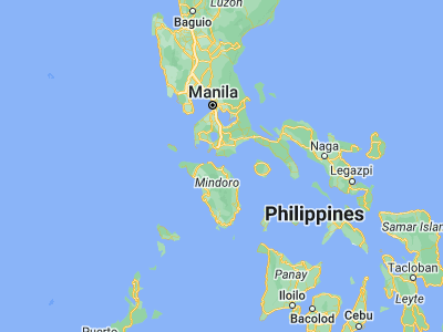 Map showing location of Calapan (13.4117, 121.1803)