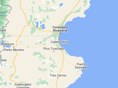 Map showing location of Caleta Olivia (-46.43929, -67.52814)