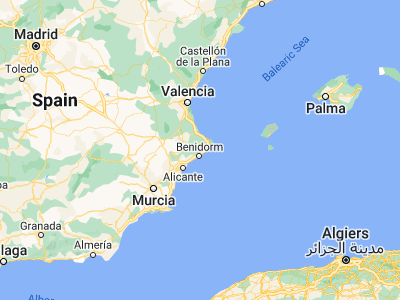 Map showing location of Callosa d'En Sarrià (38.65, -0.11667)