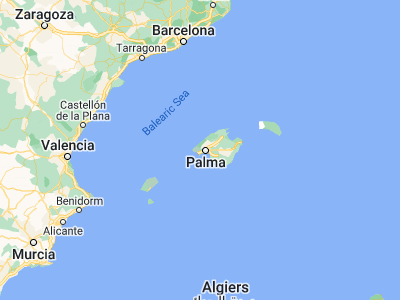 Map showing location of Calvià (39.5657, 2.50621)