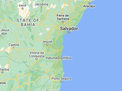 Map showing location of Camamu (-13.94472, -39.10389)