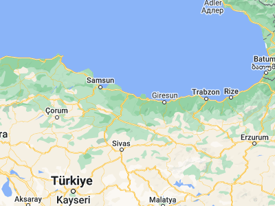 Map showing location of Çamaş (40.90167, 37.52884)