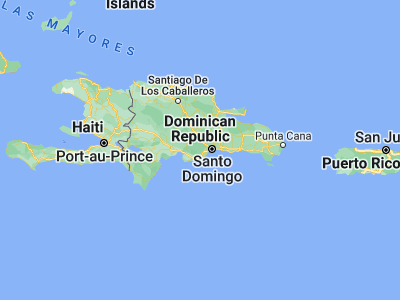 Map showing location of Cambita Garabitos (18.4533, -70.1978)