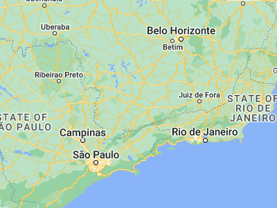 Map showing location of Cambuquira (-21.85222, -45.29583)