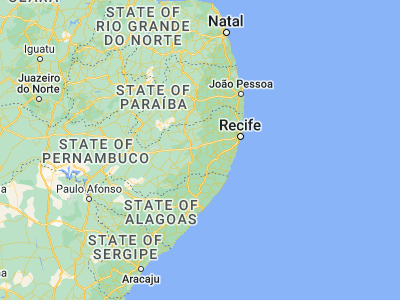Map showing location of Camocim de São Félix (-8.35861, -35.76194)