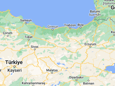 Map showing location of Çamoluk (40.13583, 38.73556)