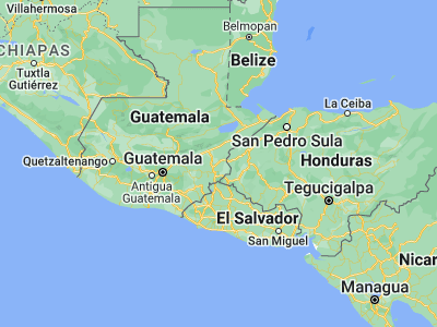 Map showing location of Camotán (14.81667, -89.36667)