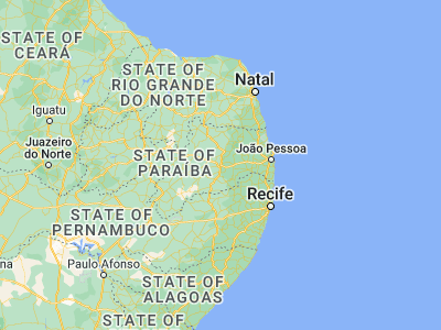 Map showing location of Campina Grande (-7.23056, -35.88111)