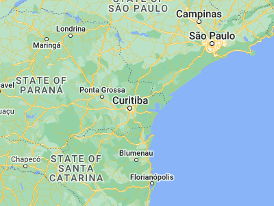Map showing location of Campina Grande do Sul (-25.30556, -49.05528)
