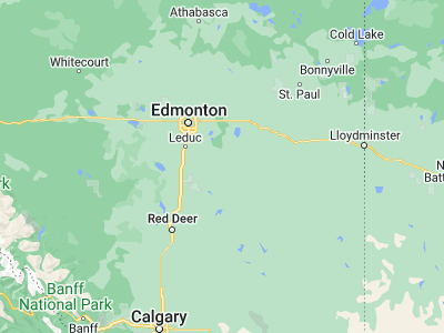 Map showing location of Camrose (53.01684, -112.83525)
