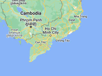 Map showing location of Cần Duộc (10.61667, 106.66667)