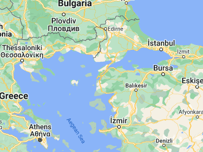 Map showing location of Çanakkale (40.14556, 26.40639)