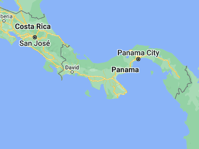 Map showing location of Cañazas (8.31667, -81.21667)