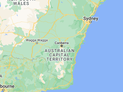 Map showing location of Canberra (-35.28346, 149.12807)