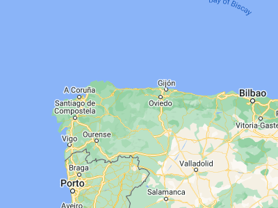 Map showing location of Cangas del Narcea (43.18333, -6.55)