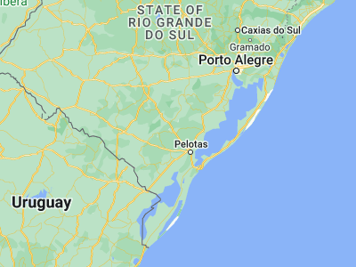 Map showing location of Canguçu (-31.395, -52.67556)