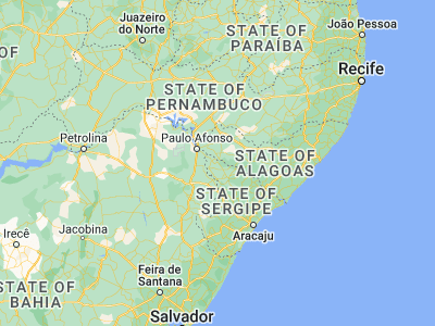 Map showing location of Canindé de São Francisco (-9.66, -37.78944)