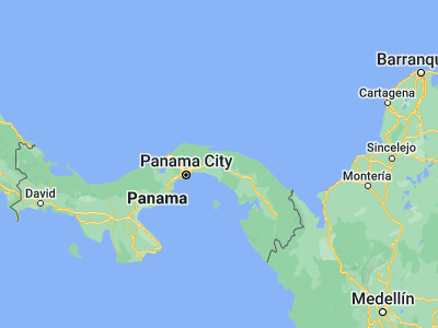 Map showing location of Cañita (9.20972, -78.88111)