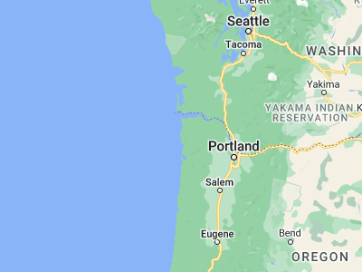 Map showing location of Cannon Beach (45.89177, -123.96153)