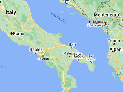 Map showing location of Canosa di Puglia (41.21963, 16.06747)