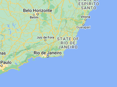 Map showing location of Cantagalo (-21.98111, -42.36806)