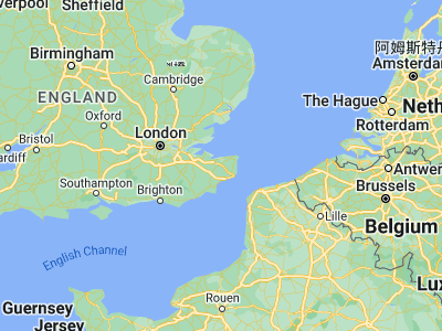 Map showing location of Canterbury (51.27904, 1.07992)