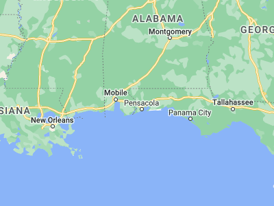 Map showing location of Cantonment (30.60853, -87.33998)