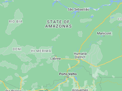 Map showing location of Canutama (-6.53389, -64.38306)