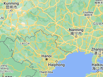 Map showing location of Cao Bằng (22.66667, 106.25)
