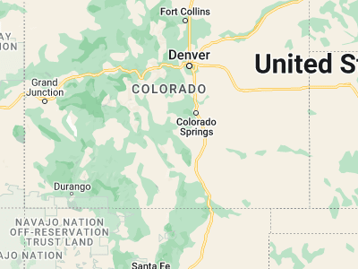 Map showing location of Cañon City (38.44098, -105.24245)