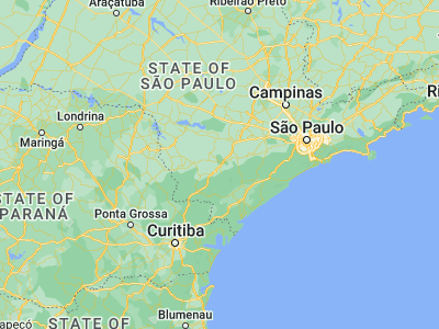 Map showing location of Capâo Bonito (-24.00583, -48.34944)