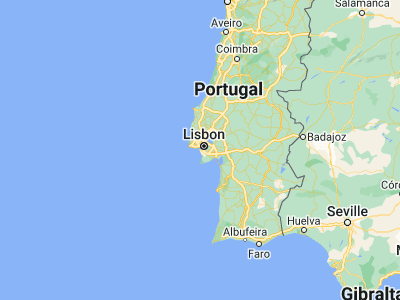 Map showing location of Caparica (38.66667, -9.2)
