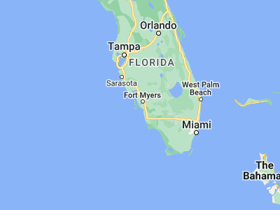 Map showing location of Cape Coral (26.56285, -81.94953)