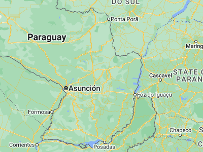Map showing location of Capiíbary (-24.8, -56.03333)