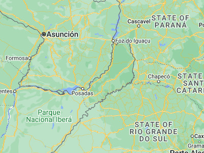 Map showing location of Capioví (-26.92998, -55.06084)