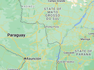 Map showing location of Capitán Bado (-23.26667, -55.53333)